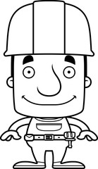 Cartoon Smiling Construction Worker Man