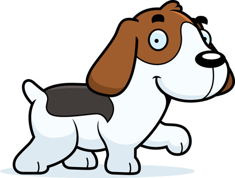 Cartoon Beagle Walking