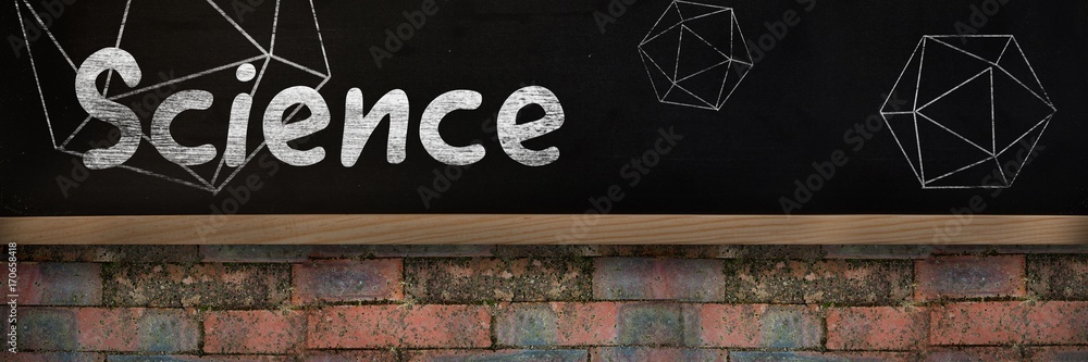 Poster composite image of science text against white background