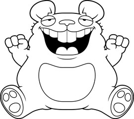 Cartoon Fat Mouse Sitting