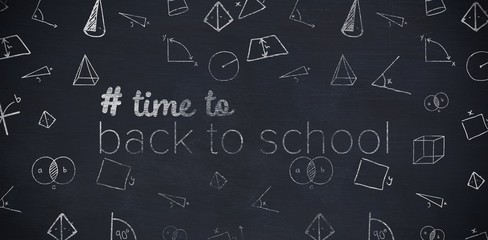 Composite image of back to school text with hashtag 