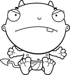 Cartoon Baby Devil Mad
