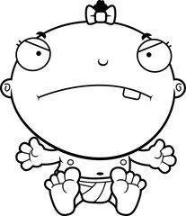 Cartoon Baby Girl Mad