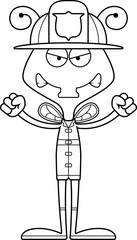 Cartoon Angry Firefighter Fly