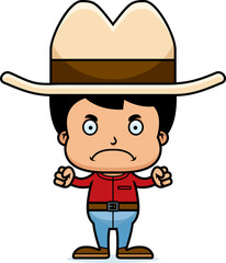 Cartoon Angry Cowboy Boy