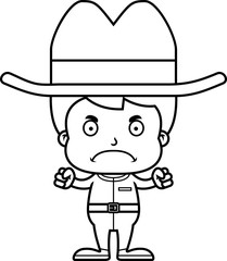 Cartoon Angry Cowboy Boy