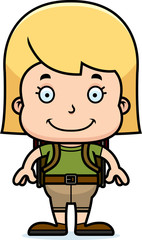 Cartoon Smiling Hiker Girl