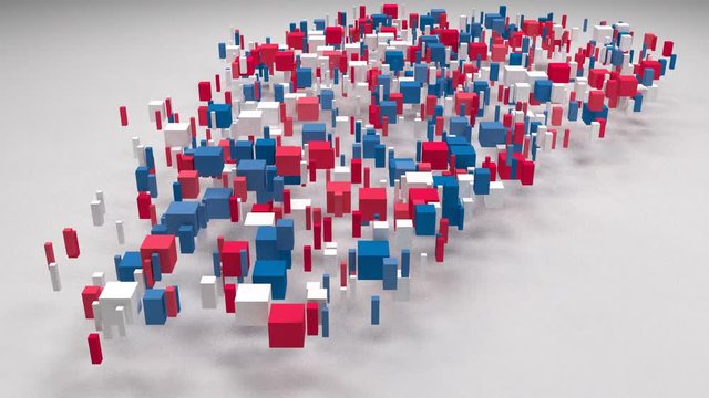 Decorative map of Franche-Comt&eacute; - France | 3D rain of little bricks
