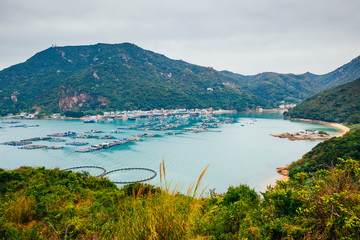 Lamma island sea village hiking road, nature landscape in Hong Kong