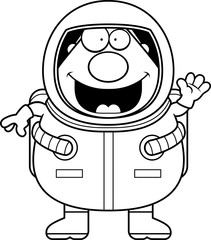 Cartoon Astronaut Waving