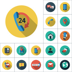 flat set on white background