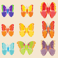 Fototapeta na wymiar Vector images of butterflies
