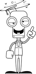 Cartoon Drunk Teacher Robot