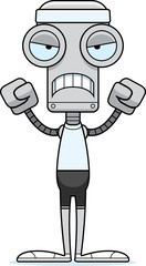 Cartoon Angry Fitness Robot