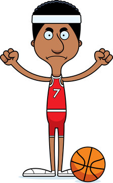 Cartoon Angry Basketball Player Man