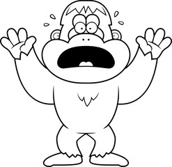 Cartoon Bigfoot Panicking