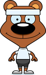 Cartoon Smiling Fitness Bear