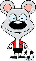 Cartoon Smiling Soccer Player Mouse