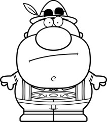 Cartoon Lederhosen Man Bored