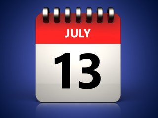 3d 13 july calendar
