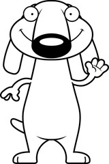 Cartoon Dachshund Waving