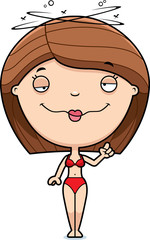Drunk Cartoon Woman Bikini