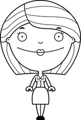 Happy Cartoon Business Woman