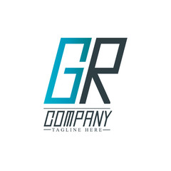 Initial Letter GR Design Logo