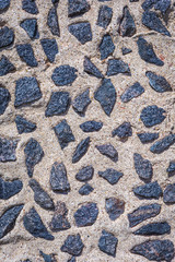 Historic Concepts and Ideas. Extreme Closeup of Rural Ancient Castle Stony or Concrete Wall Located...