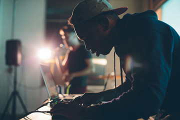 DJ and rapper on stage