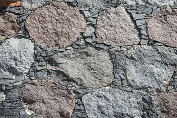 Extreme Closeup of Rural Ancient Castle Stony or Concrete Wall Located in Braslav City, Belarus.