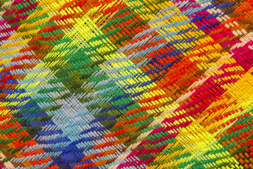 Fragment of Unique Linen Belarussian National Belt Made of Plenty of Colorful Threads with Decoration an Ornament.