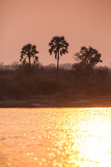 Sunset over the Zambezi River, Victoria Falls