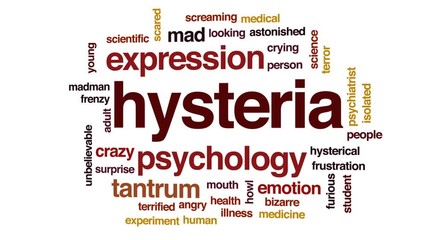 Hysteria animated word cloud, text design animation.