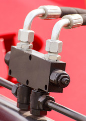 Detail of pneumatic or hydraulic machinery, technology and engineering concept