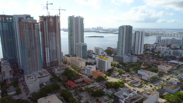 Aerial video footage Edgewater Miami shot with a drone