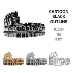Colosseum in Italy icon in cartoon style isolated on white background. Countries symbol stock vector illustration. - obrazy, fototapety, plakaty