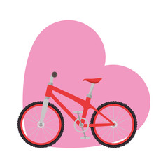 bicycle vehicle with heart vector illustration design