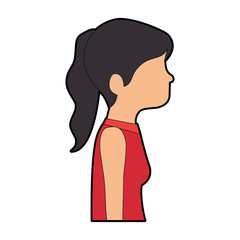 beautiful woman profile avatar character vector illustration design