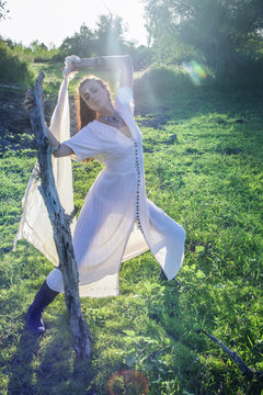 Shaman Woman In The Forest Dancing