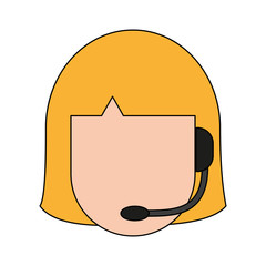 woman avatar with headset icon image vector illustration design 
