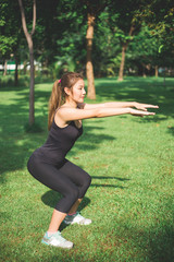 Young asian lady exercise outdoor