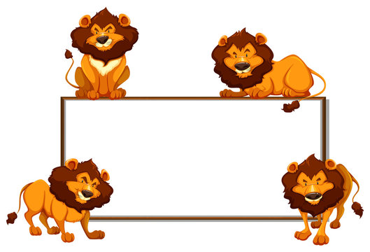 Border template with four lions