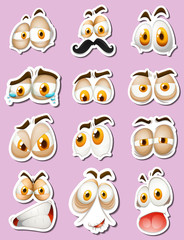 Sticker design with facial expressions