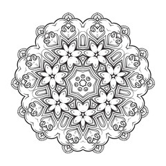 Abstract black and white mandala pattern
