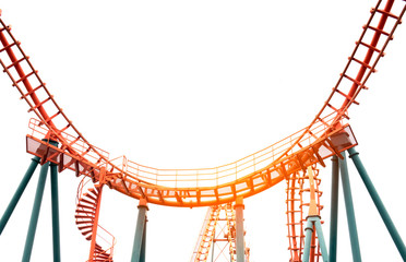 Roller coaster isolated on white background