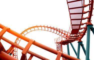Roller coaster isolated on white background