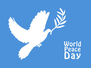illustration of Peace Symbol with World Peace Day text on the occasion of International Peace Day 
