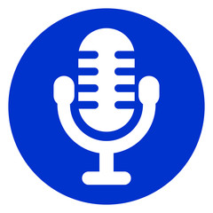 blue circle microphone icon