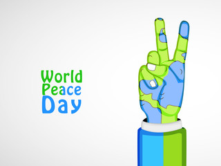 illustration of Peace Symbol with World Peace Day text on the occasion of International Peace Day 
